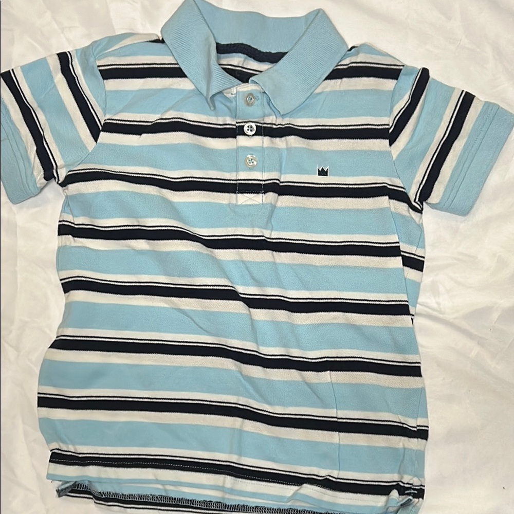 Crown and Ivy Striped Blue Polo Shirt for Kids